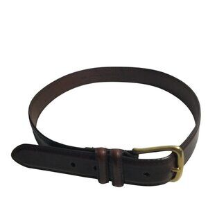 Men's Oil Tanned Cowhide Gold Brass Buckle Leather Belt Sz 34